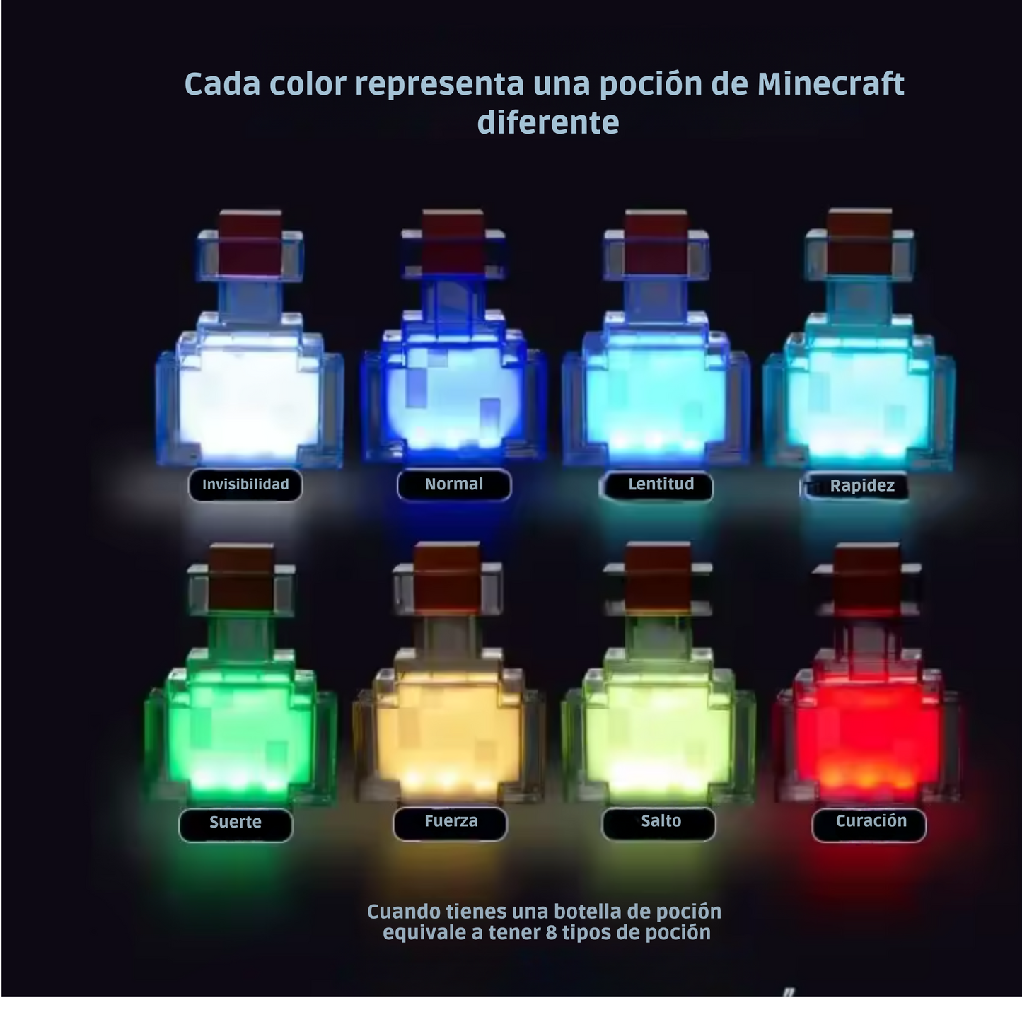 Lámpara LED de poción coleccionable multicolor