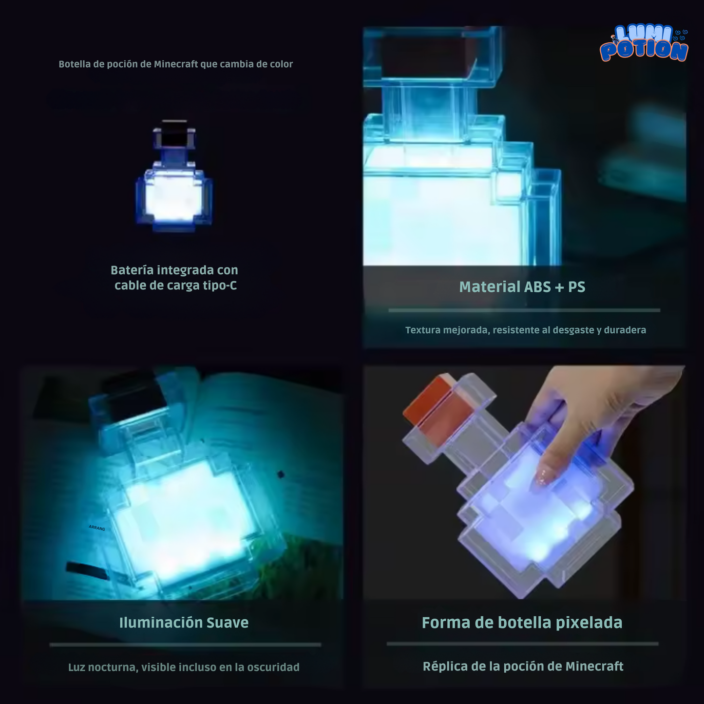 Lámpara LED de poción coleccionable multicolor